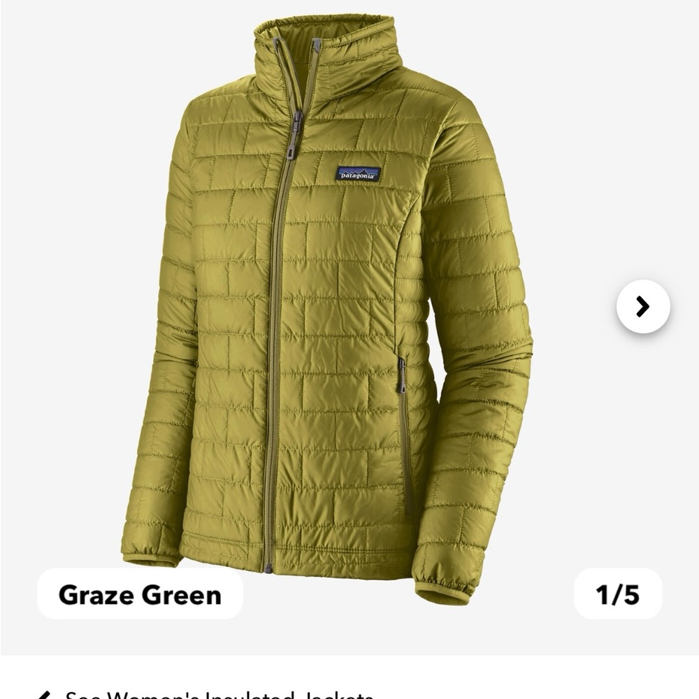 Patagonia Women's Nano puff Jacket - Green gold